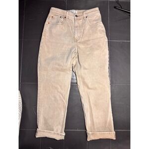 Abercrombie & Fitch Curve Love 90s Straight Ultra High Rise‎ Jeans Tan 28 6XS